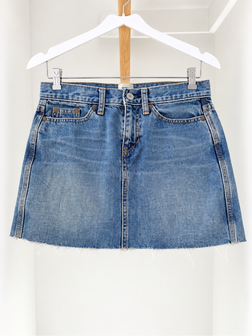 GAP Light Blue Denim A-Line Mini Skirt